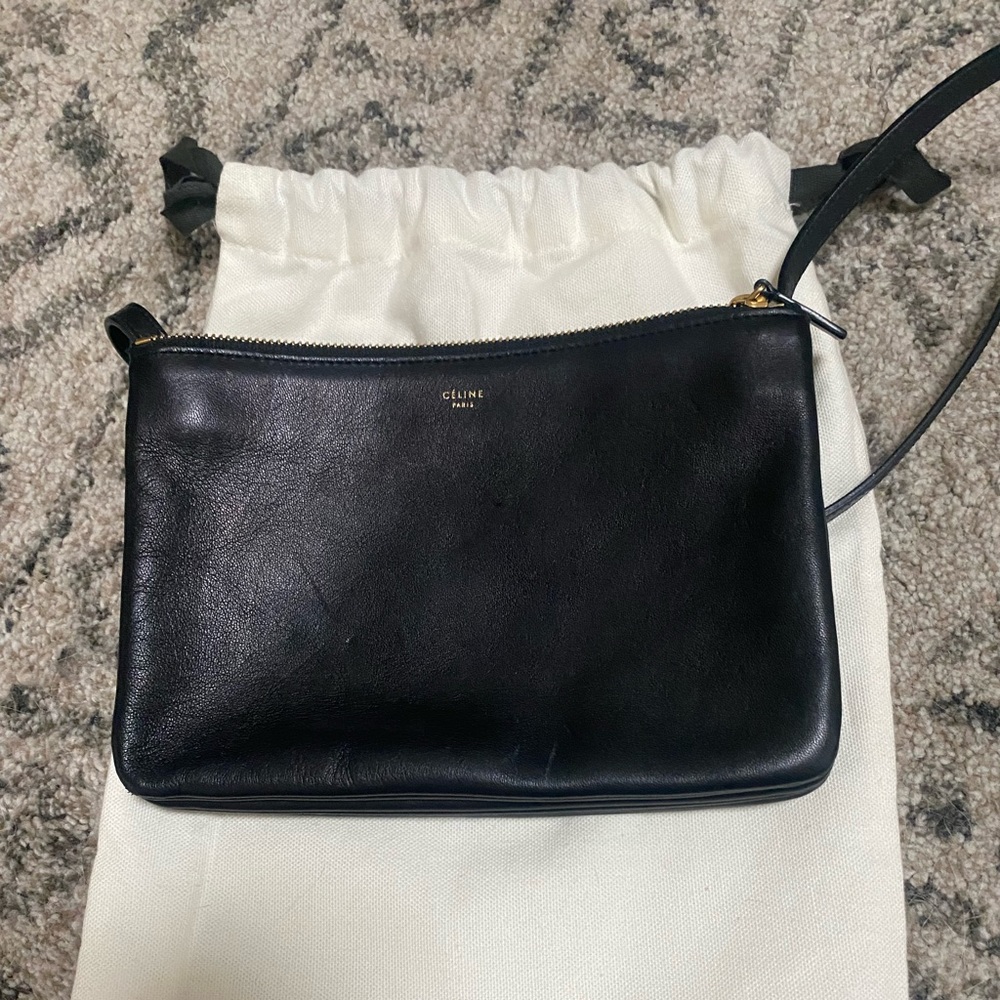 Authentic Small Celine trio in black